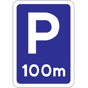 Lay-by ahead sign