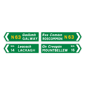 National road direction signs