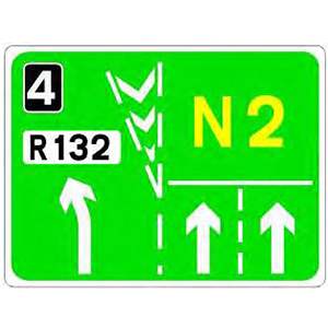 Lane destination sign