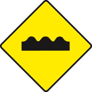 Series of bumps or hollows ahead