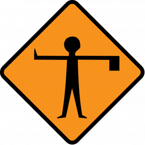 Flagman ahead