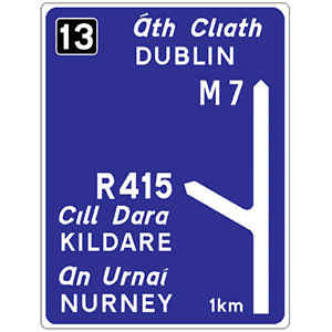 Advance direction sign