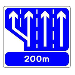 Typical lane gain sign