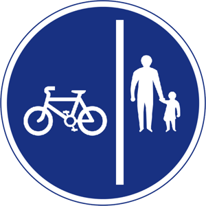 Separate bicycle and pedestrian lanes