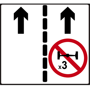 No overtaking for three-axle vehicles