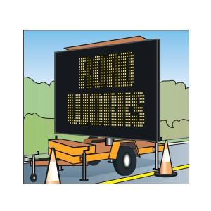 Mobile VMS displaying text message