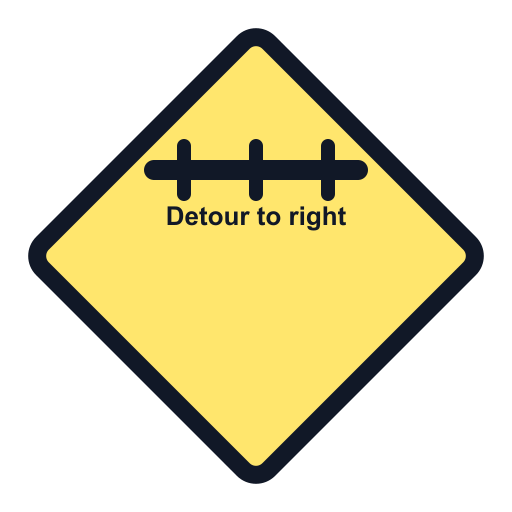 Detour to right