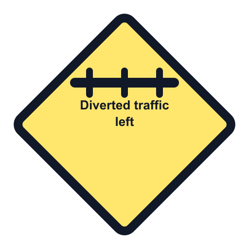Diverted traffic left