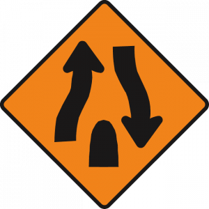 End of central reserve or obstruction