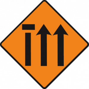 Nearside lane (of three) closed