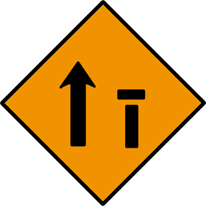 Offside lane (of two) closed