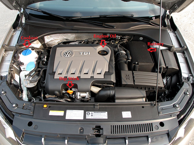 Volkswagen Passat engine bay